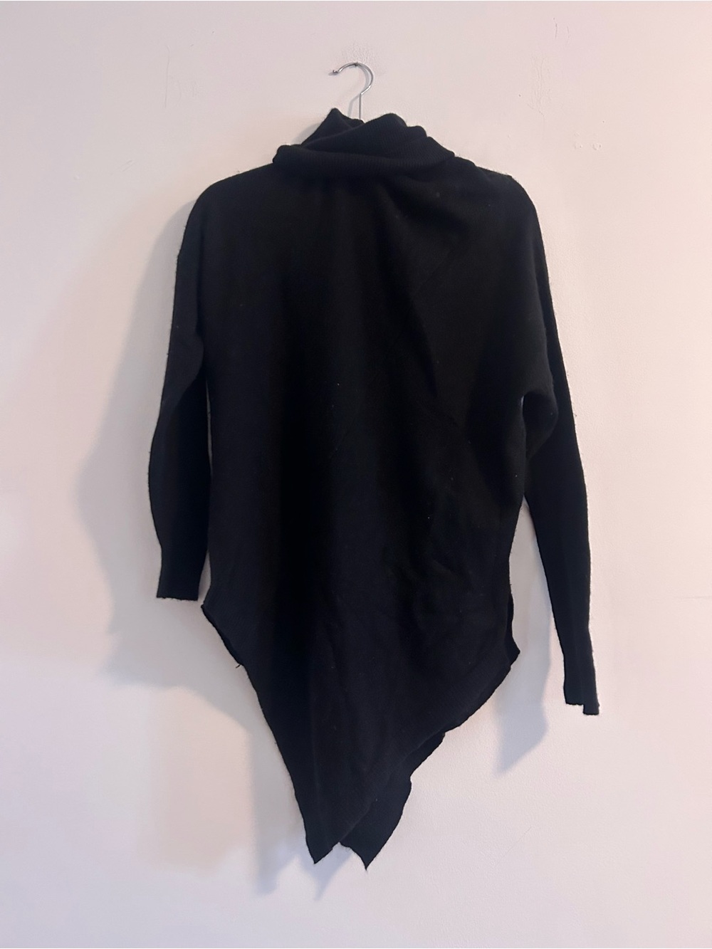 360 Cashmere 100% Cashmere Black Women's Asymmetric Sweater